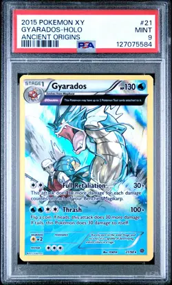 GYARADOS 2015 Pokemon XY Ancient Origins Holo #21 - PSA 9 - Image 1