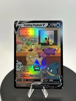 Psyduck Pokemon Fan Art Card Holo Cooking Psyduck SEE PHOTOS - Image 3