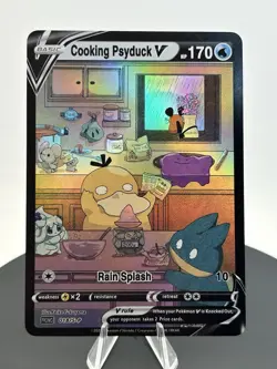 Psyduck Pokemon Fan Art Card Holo Cooking Psyduck SEE PHOTOS - Image 5