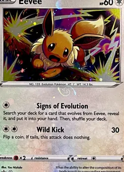 Pokemon TCG ~ Eevee Black Star Promo SWSH118 HVY Holo Bleed + HD Galaxy Swirl 🌀 - Image 2