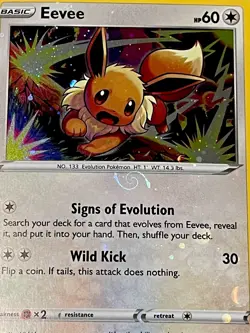 Pokemon TCG ~ Eevee Black Star Promo SWSH118 HVY Holo Bleed + HD Galaxy Swirl 🌀 - Image 3