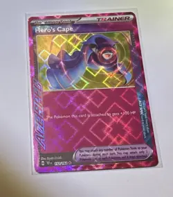 Pokemon: Hero's Cape 152/162 SV05: Temporal Forces Holo ACE SPEC Red Trainer - Image 1