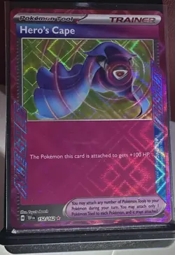 Pokemon: Hero's Cape 152/162 SV05: Temporal Forces Holo ACE SPEC Red Trainer - Image 2