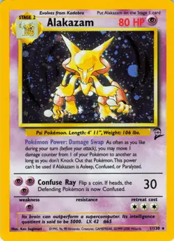 Alakazam - Holo - 1/130 Base Set 2 - WOTC Unlimited - Pokemon TCG - 2000 - Image 1