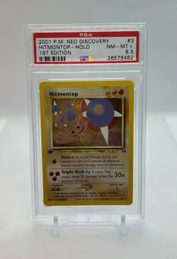 Pokemon - Hitmontop 3/75 - Neo Discovery - 1st Edition - Holo - PSA 8.5 NM-MT + - Image 1