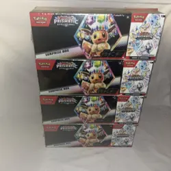 (4) Sam’s Club Pokemon Prismatic Evolutions Surprise Box & Booster Bundle SEALED - Image 1
