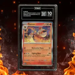 Pokemon Prismatic Evolutions FLAREON 013/131 Holo TAG 10 - Image 1