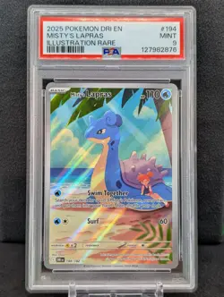 2025 Pokemon Destined Rivals Misty's Lapras Illustration Rare PSA 9 Full Art - Image 1