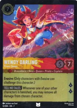 Lorcana Wendy Darling - Pirate Queen - 12/204 - Image 1
