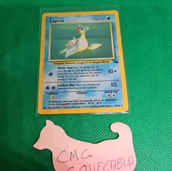 Pokemon TCG Lapras Fossil Holo Unlimited Rare Card 10/62 Vintage HP - Image 1