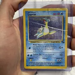 Pokemon TCG Lapras 10/62 Holo Unlimited Fossil Pokemon Card WOTC HP Vintage Rare - Image 1