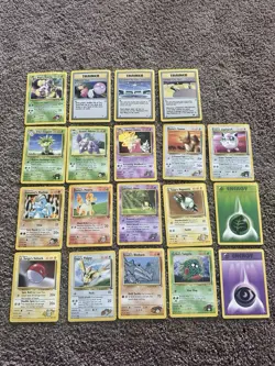 Pokemon TCG Vintage Gym Heroes 19 Card Lot LP-MP Condition No Duplicates - Image 1