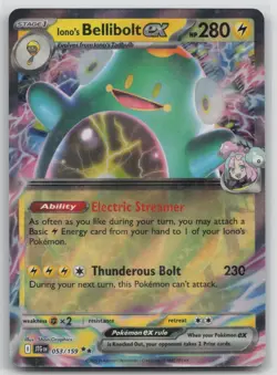 Pokemon Card Iono's Bellibolt ex - Double Rare SV09: Journey Together 053/159 NM - Image 1
