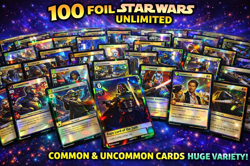 100 Star Wars: Unlimited Cards SWU Bulk Card FOIL LOT - Image 1