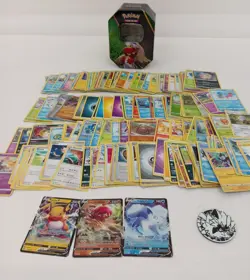 Pokemon Trading Card Bundle Job Lot Collectable TCG With Decidueye Tin - Image 1