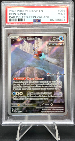 2023 Pokemon Center stamp Iron Bundle Scarlet & Violet Promo Cards Holo PSA 9 - Image 1