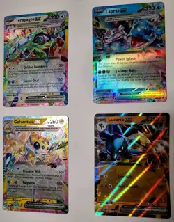 Stellar Crown (4) Card EX Lot Terapagos EX, Lapras EX, Galvantula EX, Lucario EX - Image 1