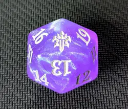 MTG Throne of Eldraine Oversized Gift Bundle Purple Spindown D20 - Image 1