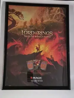 MTG Lord Of The Rings - Framed Foil Promo Poster Magic the Gathering READ - Image 1