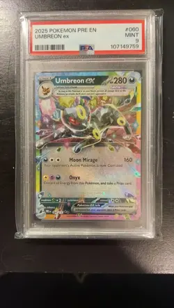 2025 POKEMON PRE EN-PRISMATIC EVOLUTIONS #060 UMBREON EX PSA 9 - Image 1