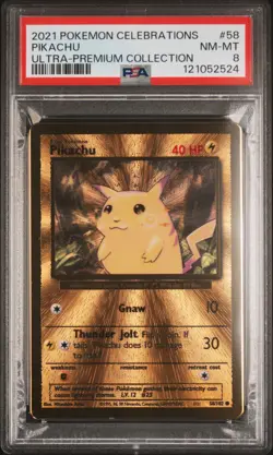 2021 POKEMON CELEBRATIONS ULTRA-PREMIUM COLLECTION #58 PIKACHU PSA 8 - Image 1