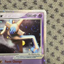 2005 Pokemon EX Deoxys - Deoxys EX Holo Rare 97/107 Swirl Damaged With Scratches - Image 4