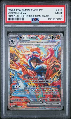 2024 POKEMON PORTUGUESE TWM PT-TWILIGHT MASQUERADE #214 GRENINJA EX PSA 9 - Image 1