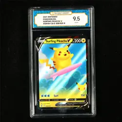TQG 9.5 MINT+ 2021 Pokemon ENG Surfing Pikachu V 008/025 R - Image 2