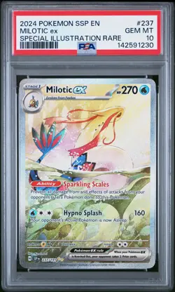 2024 POKEMON SSP EN-SURGING SPARKS SPECIAL ILLUSTRATION RARE MILOTIC EX PSA 10 - Image 1