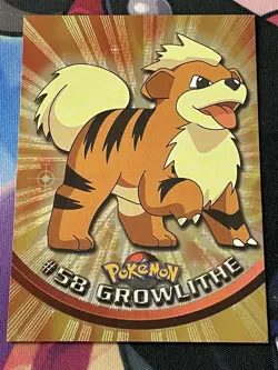 1999 Topps Pokemon - Growlithe #58 - Holo / Black Logo TV Series NM - Image 1