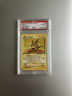 Pokemon Raichu 29/62 1st Edition Fossil Non Holo PSA 10 GEM MINT vintage - Image 1