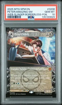2025 MTG MARVEL'S SPIDER-MAN #0208 AMAZING SPIDER-MAN/PETER PARKER PSA 10 - Image 1