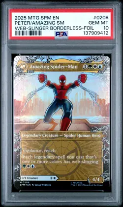 2025 MTG MARVEL'S SPIDER-MAN #0208 AMAZING SPIDER-MAN/PETER PARKER PSA 10 - Image 1