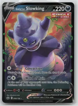 Pokemon Card Galarian Slowking V Ultra Rare SWSH06: Chilling Reign 099/198 NM - Image 1
