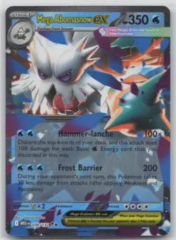 Pokemon Card Mega Abomasnow ex Double Rare ME01: Mega Evolution 036/132 NM - Image 1