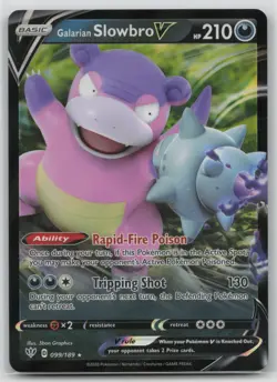 Pokemon Card Galarian Slowbro V Ultra Rare SWSH03: Darkness Ablaze 099/189 NM - Image 1