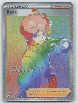 Pokemon Card Bede (Secret) Secret Rare SWSH01: Sword & Shield Base Set 207/202 - Image 1