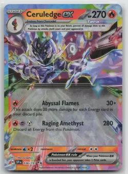 Pokemon Card Ceruledge ex Double Rare SV08: Surging Sparks 036/191 - Image 1