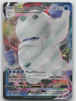 Pokemon Card Galarian Darmanitan VMAX Ultra Rare SWSH04: Vivid Voltage 037/185 - Image 1