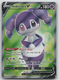 Indeedee V - 192/202 - Pokemon Sword & Shield Base Set Full Art Rare Card NM - Image 1