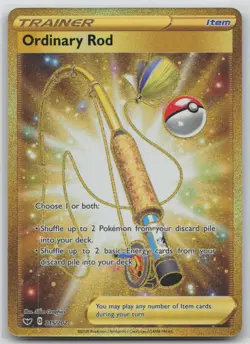 Pokemon Card Ordinary Rod (Secret) Secret Rare SWSH01: Sword & Shield Base Set 2 - Image 1
