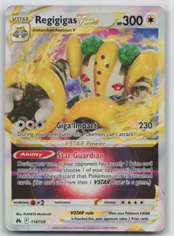 Pokemon Card Regigigas VSTAR Ultra Rare Crown Zenith 114/159 - Image 1