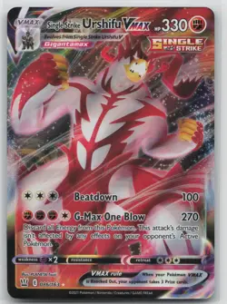 Pokemon Card Single Strike Urshifu VMAX Ultra Rare SWSH05: Battle Styles 086/163 - Image 1