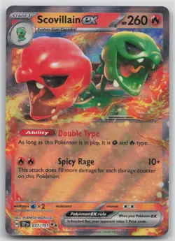Pokemon Card Scovillain ex Double Rare SV08: Surging Sparks 037/191 - Image 1