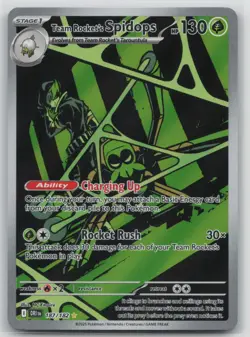 Pokemon Card Team Rocket's Spidops Illustration Rare Destined Rivals 187/182 - Image 1