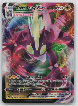 Pokemon Card Toxtricity VMAX Ultra Rare SWSH02: Rebel Clash 071/192 - Image 1