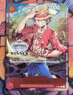 Monkey D Luffy P-001 Store Championship Winner Card One Piece Card English - Image 1