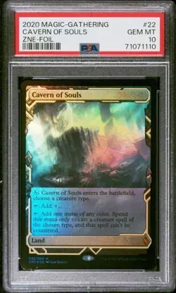 PSA 10 Cavern of Souls Foil Magic: Zendikar Rising Expeditions (ZNE) #022 - Image 1