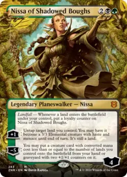 1x Near Mint, English Nissa of Shadowed Boughs - Borderless - Zendikar Rising - Image 1