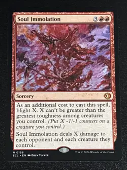 MTG Lorwyn Eclipsed Soul Immolation 0156 NM Mythic - Image 1